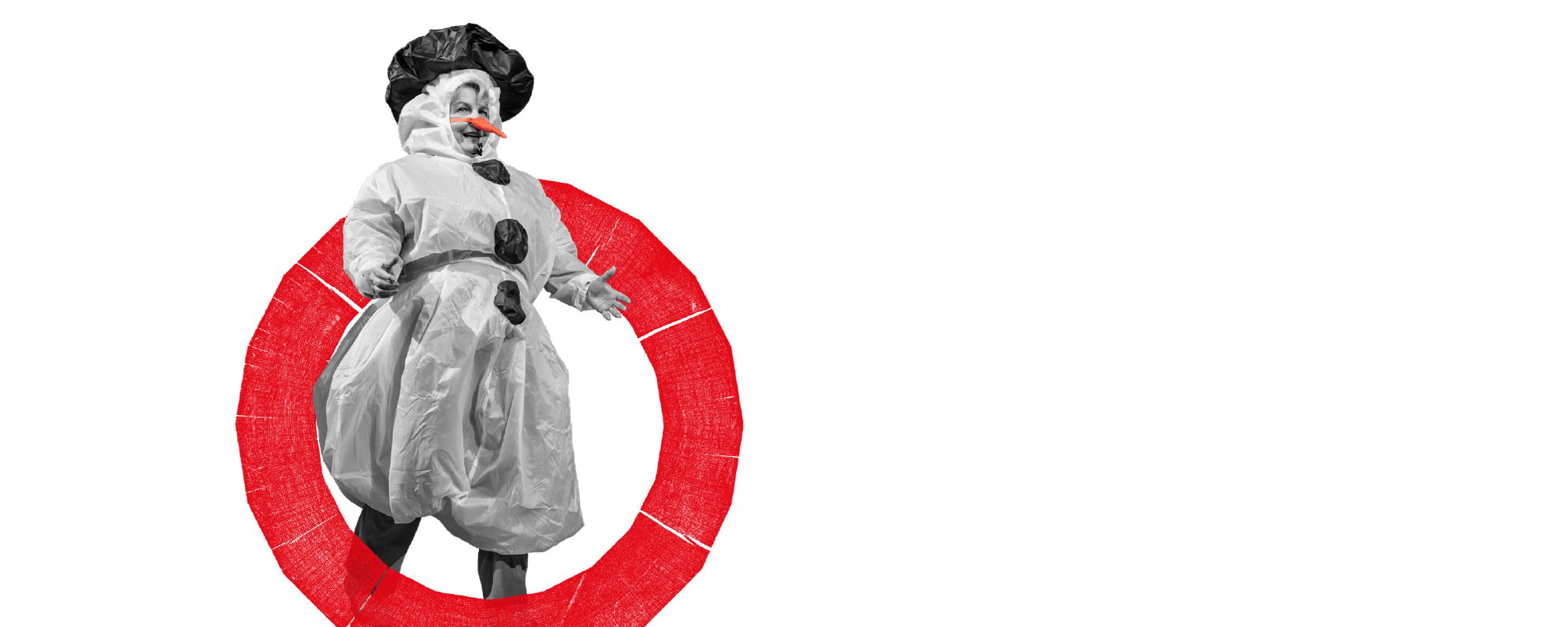 Image of Sandi Toksvig dressed as a snowman