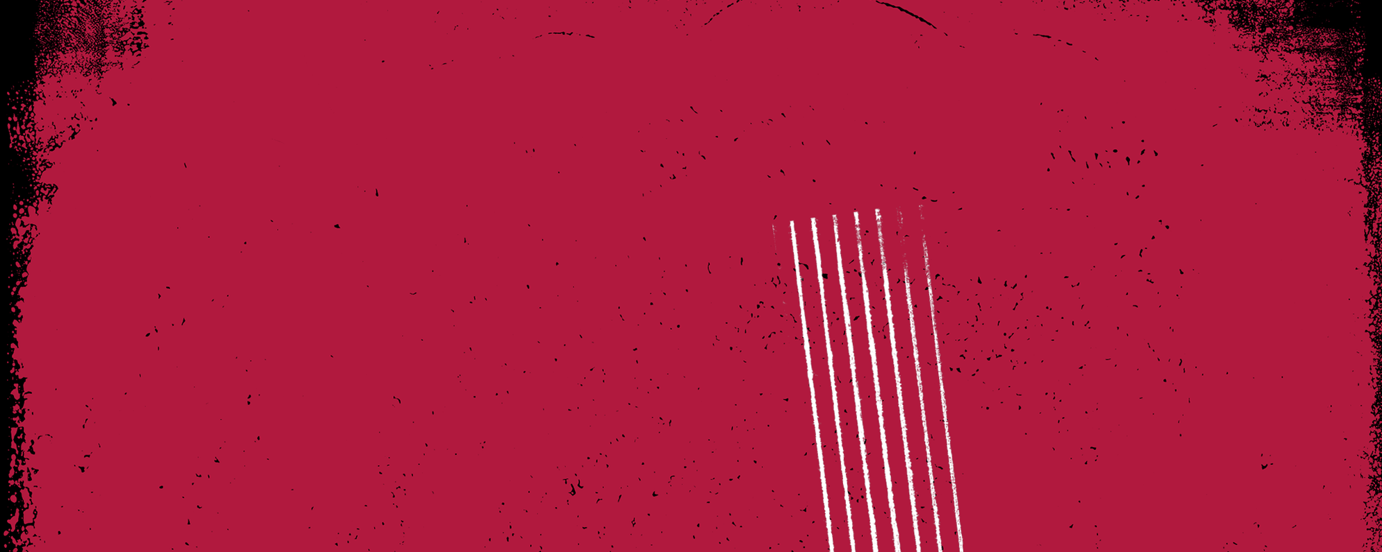 A maroon block of colour, which fades to black around the edges. White lines representing the lines of a notebook are printed over the middle of the image