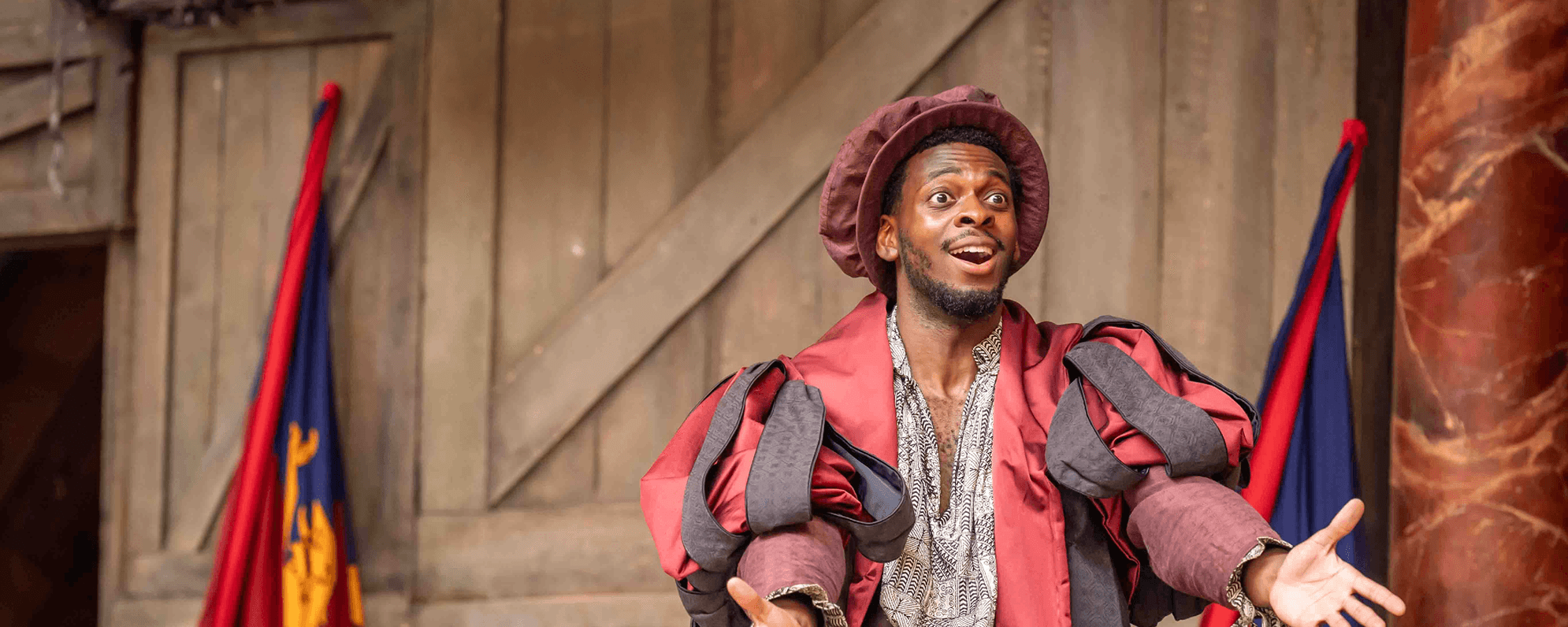 Daniel Adeosun as Antipholus of Syracuse in the 2024 production of The Comedy of Errors.