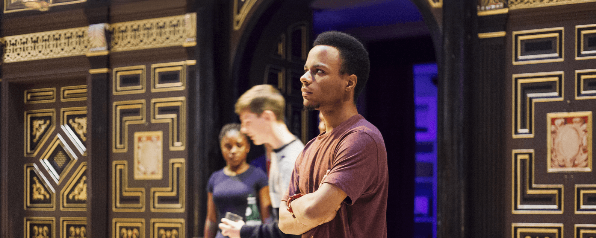 Young people taking part in an on-stage workshop.