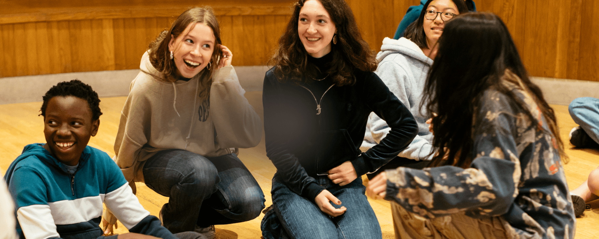 Young people taking part in a workshop at Shakespeare's Globe.
